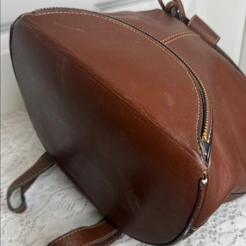Leon Yamamoto brown leather backpack